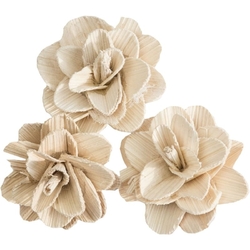 Dekorace - Betal Rose 6 cm bělené - 3 ks Dekorace - Betal Rose 6 cm bělené - 3 ks