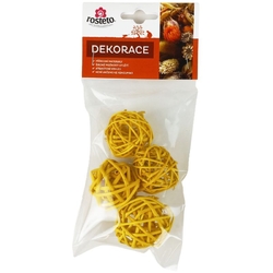 Dekorace - Lata Ball 4 cm - žlutý 4 ks - balení